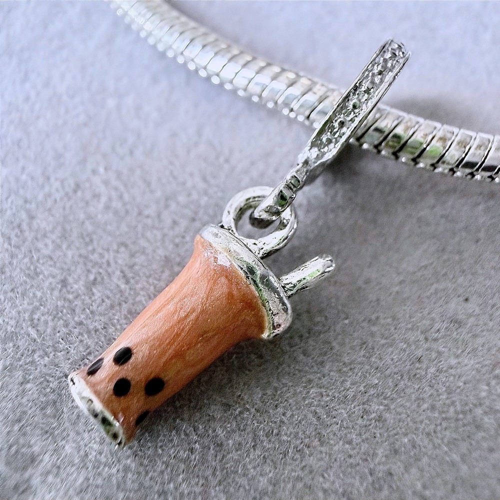 Boba Bubble Milk Tea Dangle Charm fits PANDORA